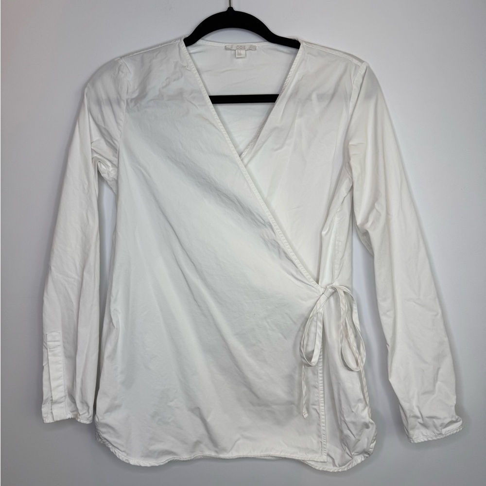 COS White Wrap Minimalist Shirt